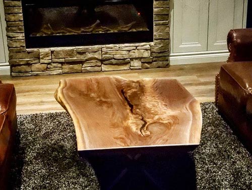 live edge slab coffee table